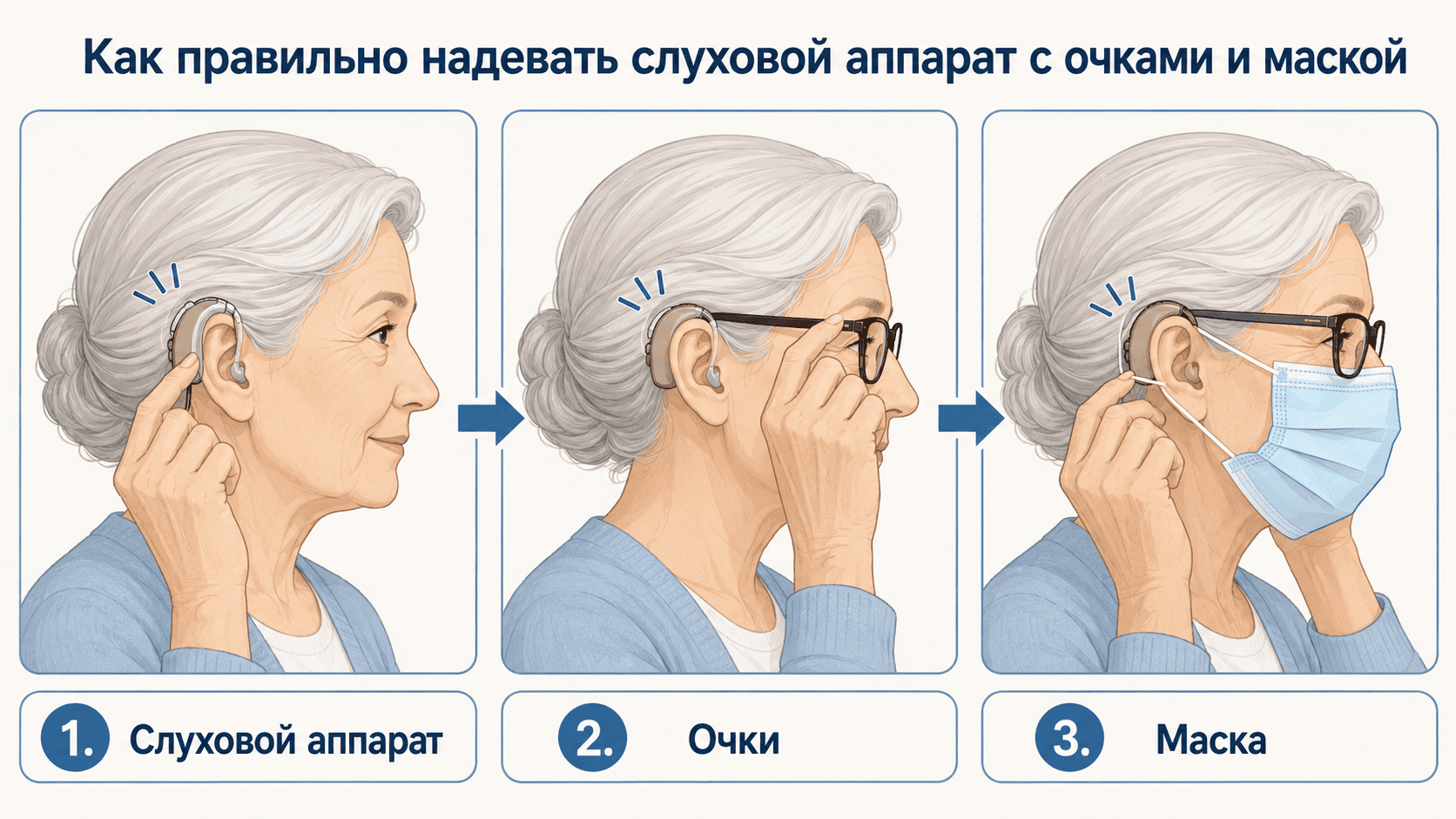 Слуховой аппарат и очки, маска, шапка: как носить вместе без дискомфорта