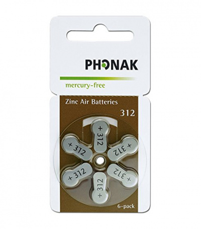 Батарейки Phonak 312 MERCURY-FREE (blister)